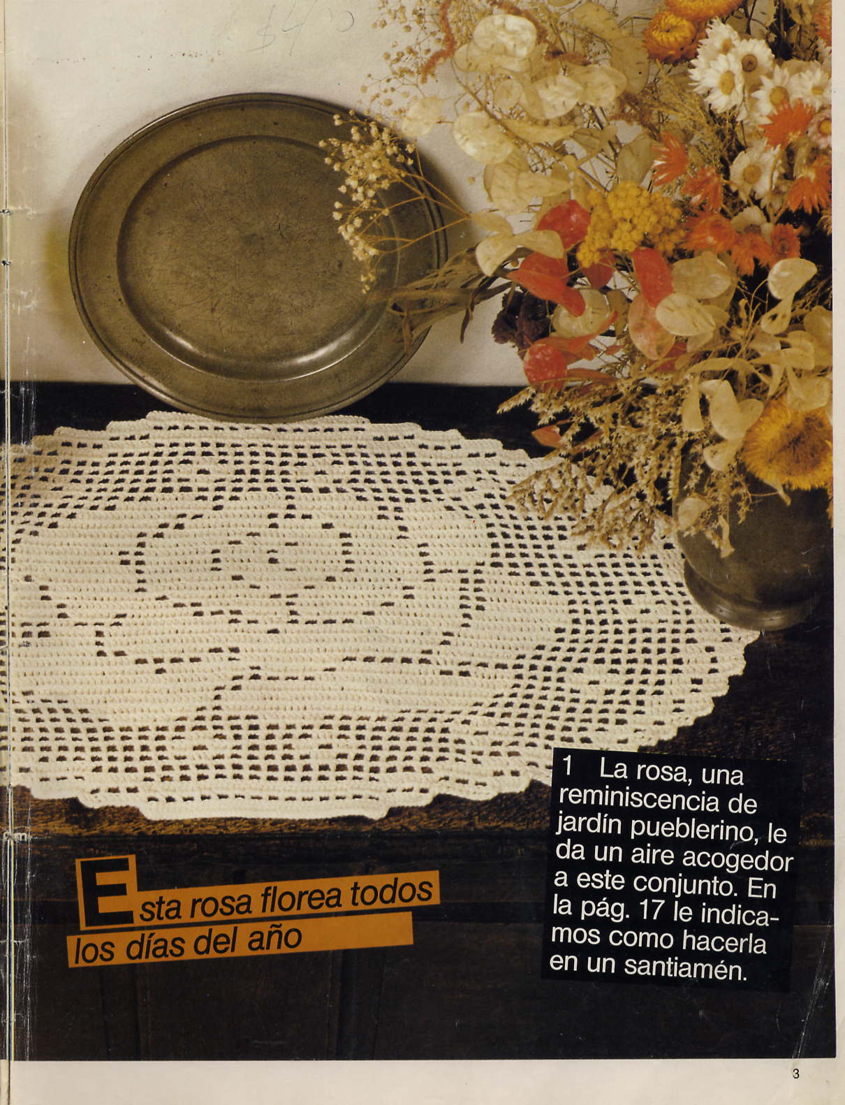 Round doily filet with big roses (1)
