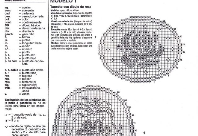 Round doily filet with big roses (2)