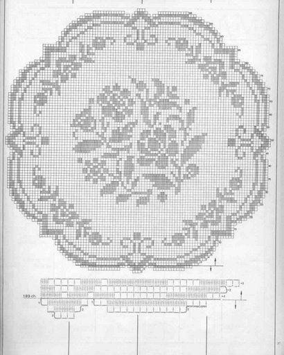 Round flowers doily filet