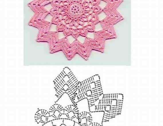 Round star doily crochet