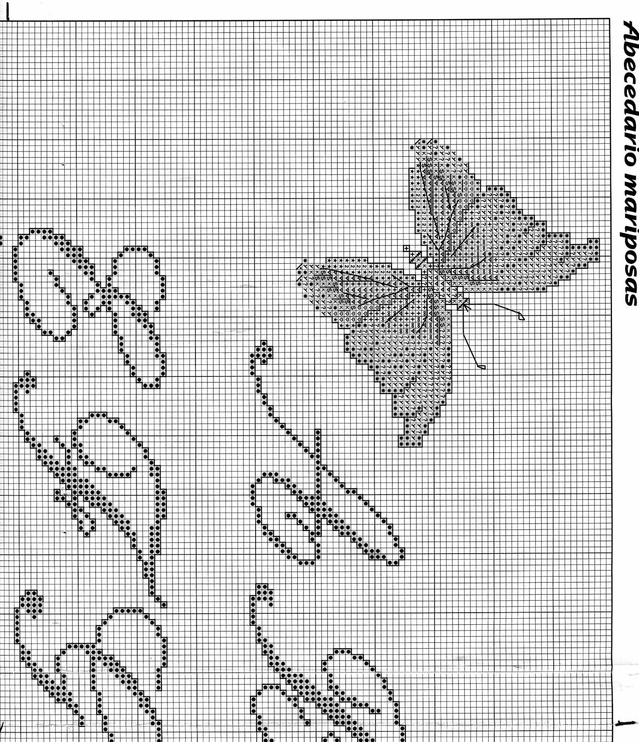 Sampler Cross stitch letters cursive and butterflies (4)