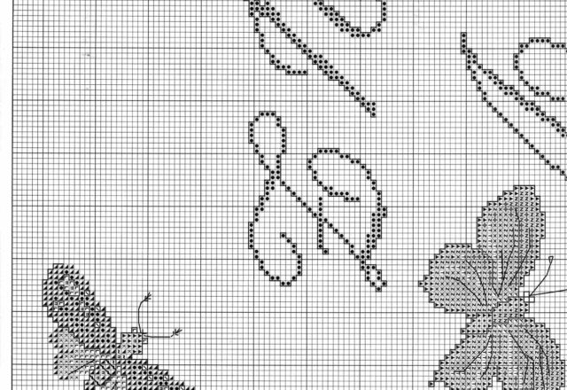 Sampler Cross stitch letters cursive and butterflies (5)