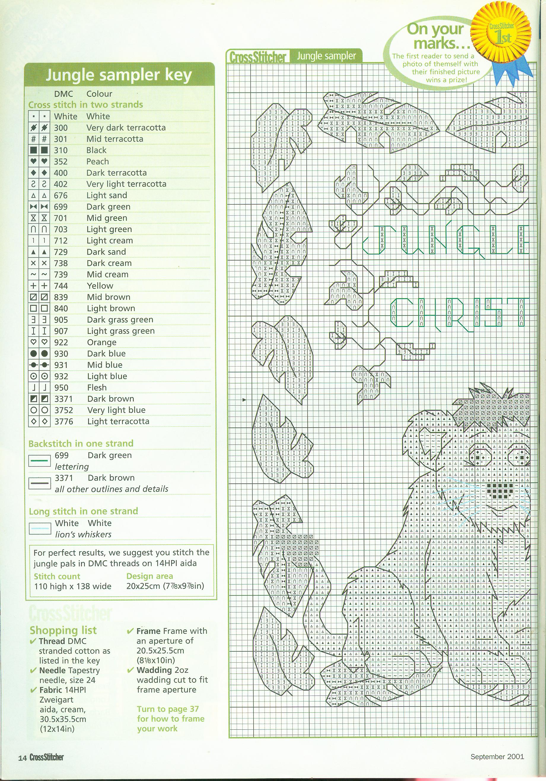 Sampler Cross stitch the jungle (2)