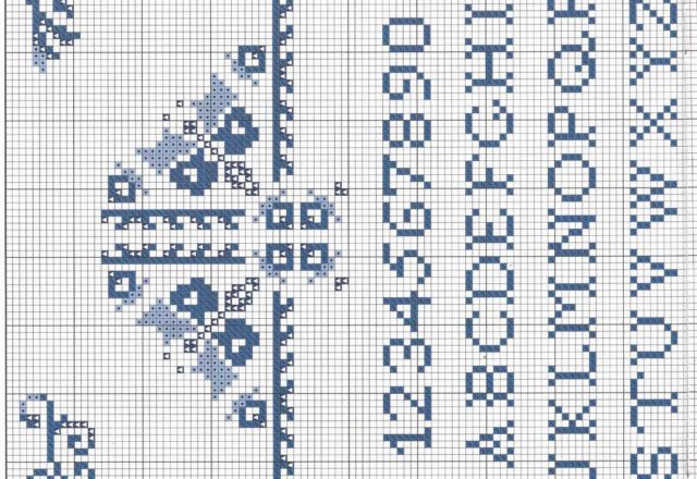 Sampler cross stitch blue (2)