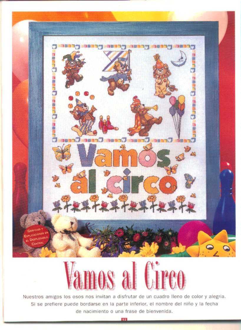 Sampler cross stitch with teddy bears circus (1)