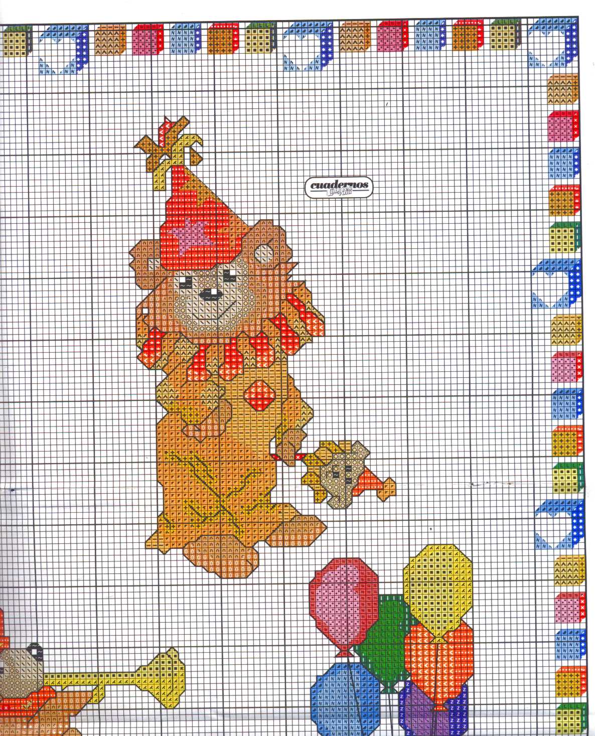 Sampler cross stitch with teddy bears circus (4)