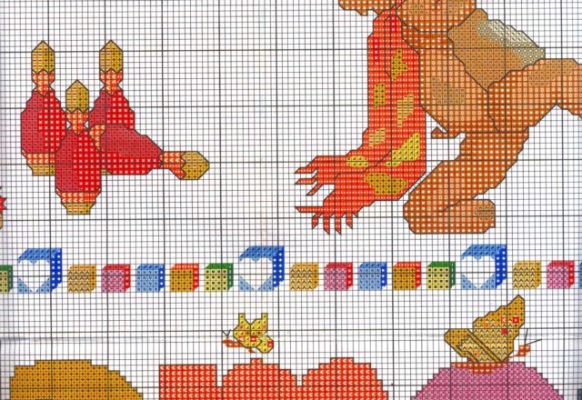 Sampler cross stitch with teddy bears circus (6)