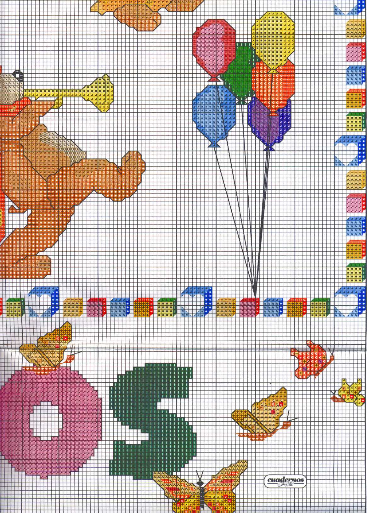 Sampler cross stitch with teddy bears circus (7)