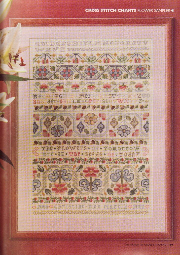 Sampler floral cross stitch (1)
