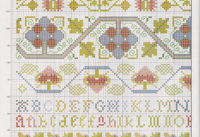 Sampler floral cross stitch (2)