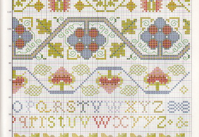 Sampler floral cross stitch (3)