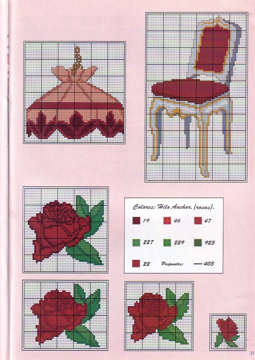 Sampler picture with red letters and objects home (6)