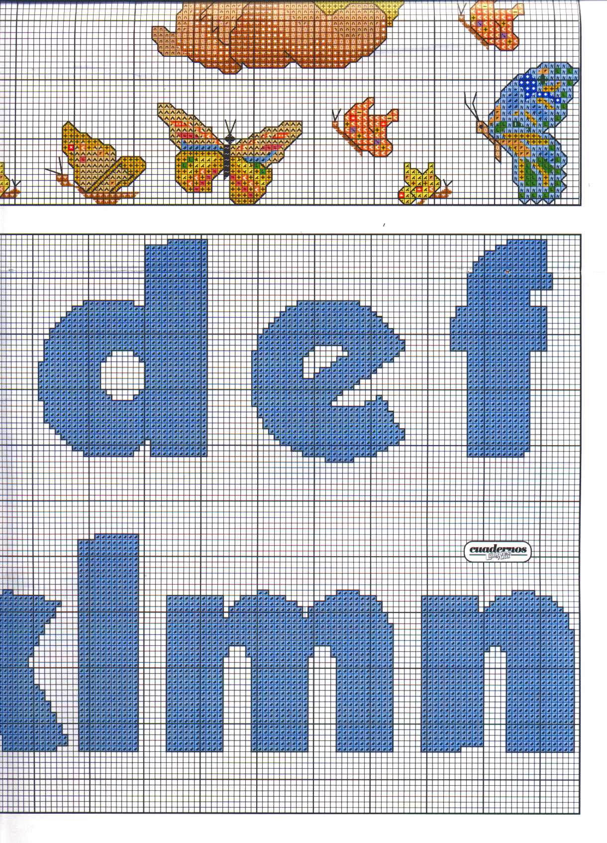 Sampler with teddy bears with letters from J to Q (10)