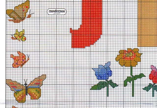 Sampler with teddy bears with letters from J to Q (2)