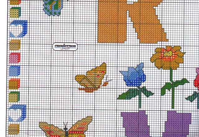 Sampler with teddy bears with letters from R to Z (2)