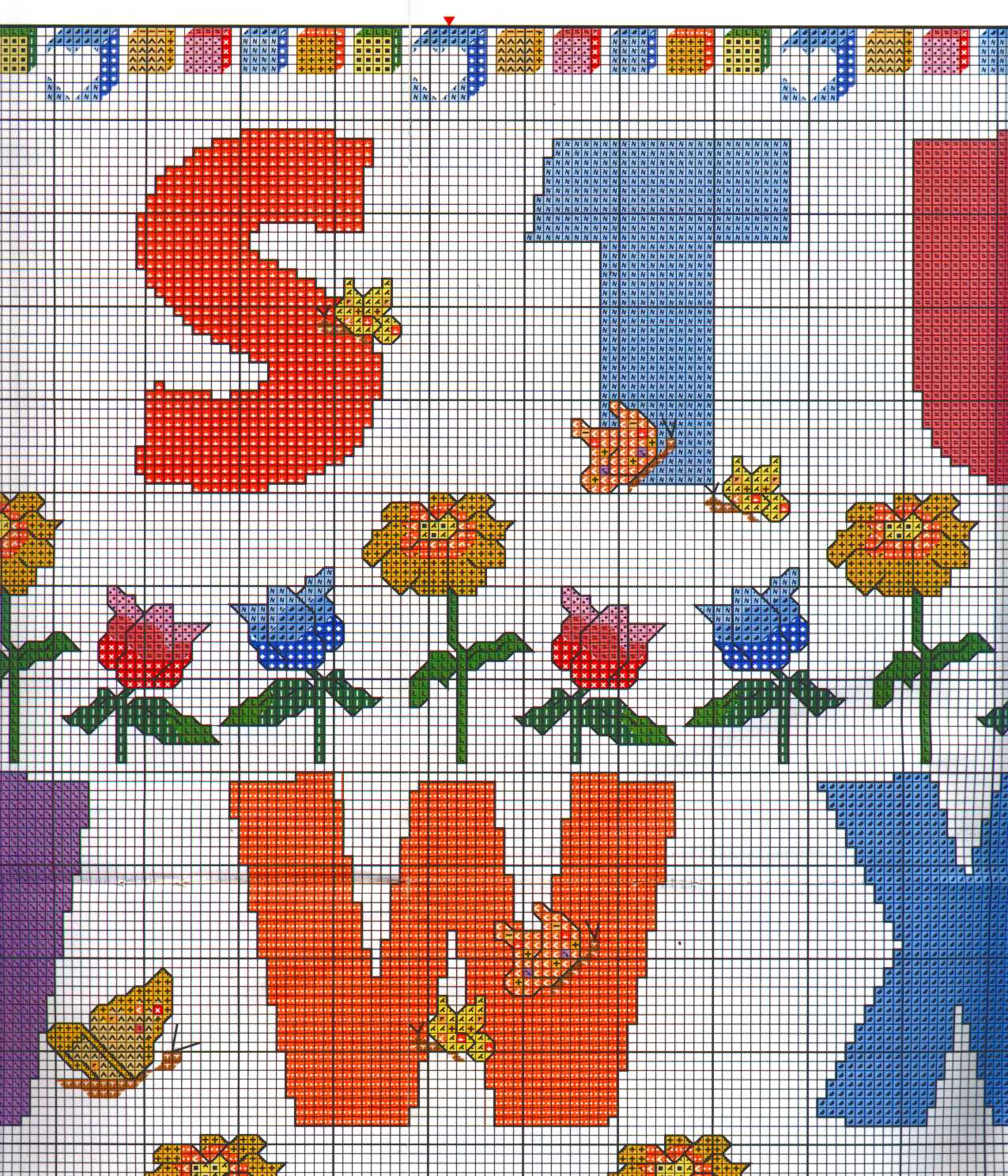 Sampler with teddy bears with letters from R to Z (3)