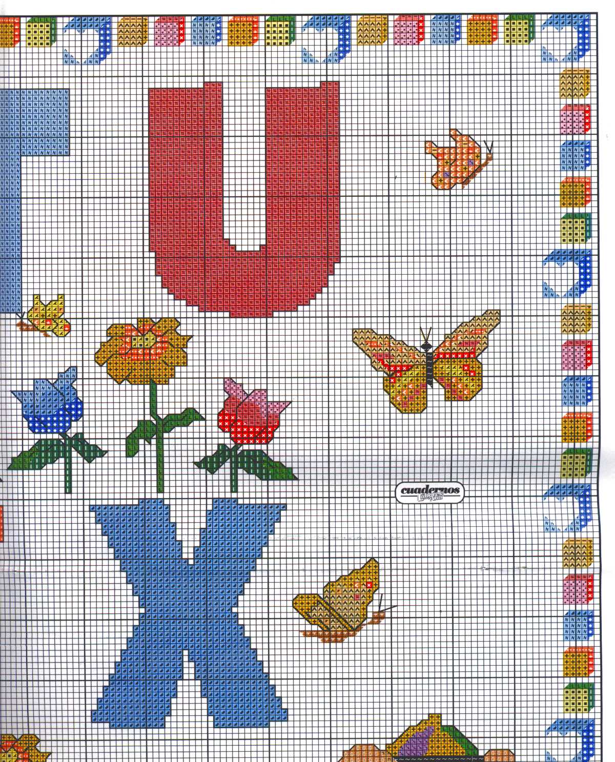 Sampler with teddy bears with letters from R to Z (4)