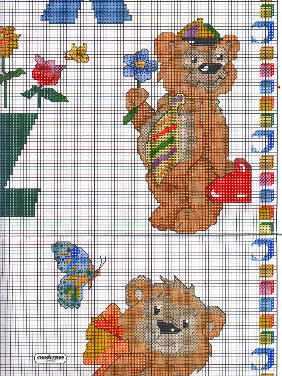 Sampler with teddy bears with letters from R to Z (7)