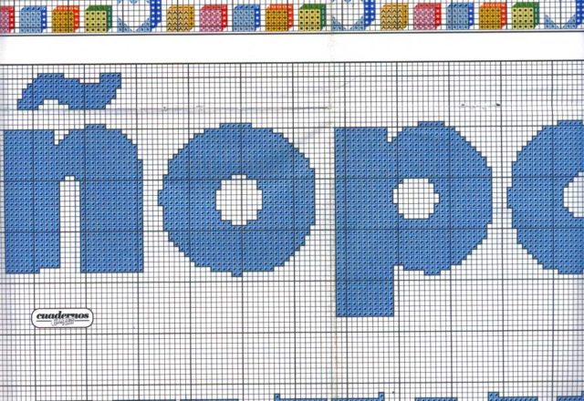 Sampler with teddy bears with letters from R to Z (9)