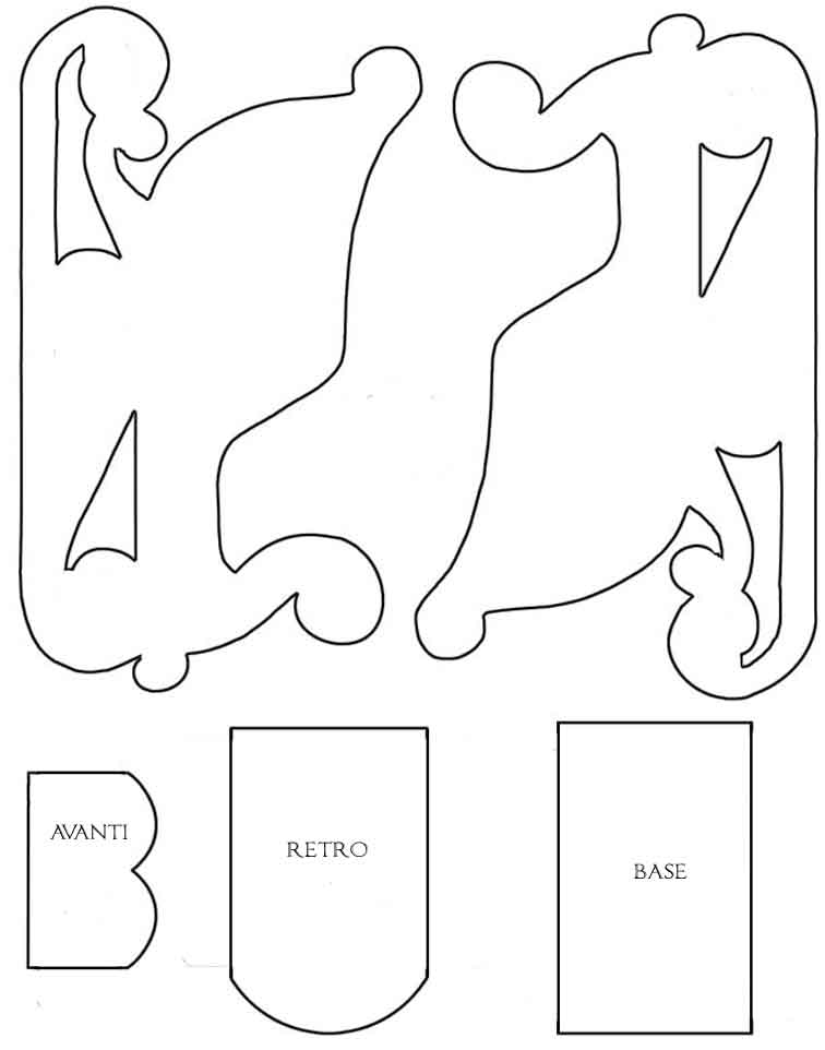 Santa Claus Christmas sleigh felt pannolenci pattern