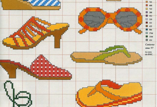 Shoes and accessories free cross stitch pattern (2)