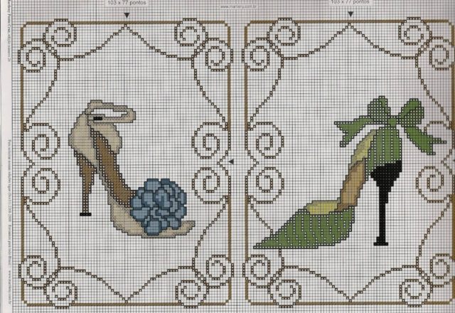 Shoes cross stitch pattern (1)