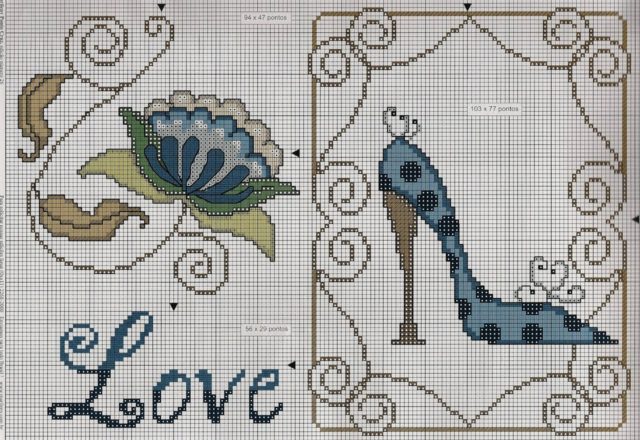 Shoes cross stitch pattern (2)