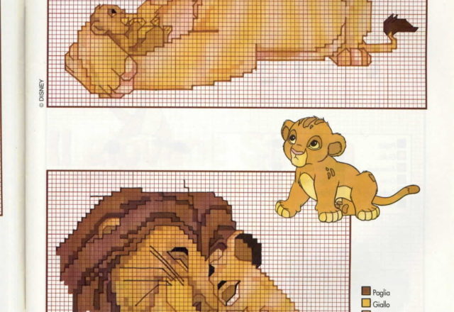 Simba and Mufasa from The Lion King free patterns