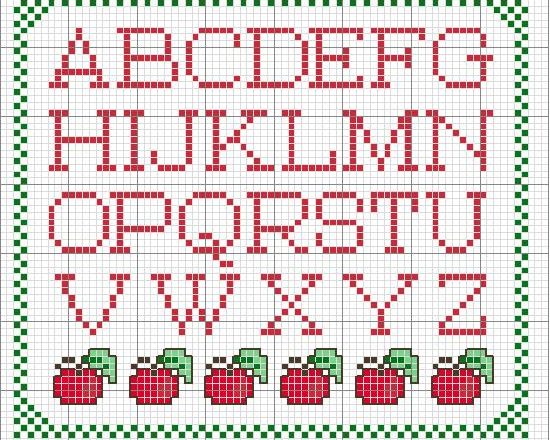 Simple alphabet with apples