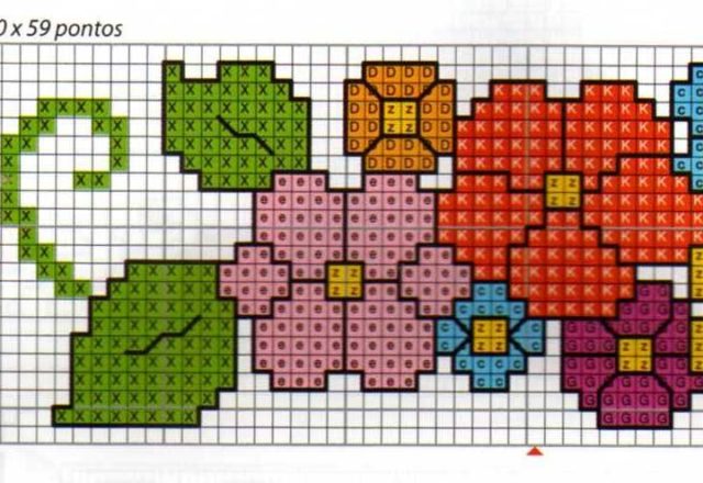 Simple colored flowers border