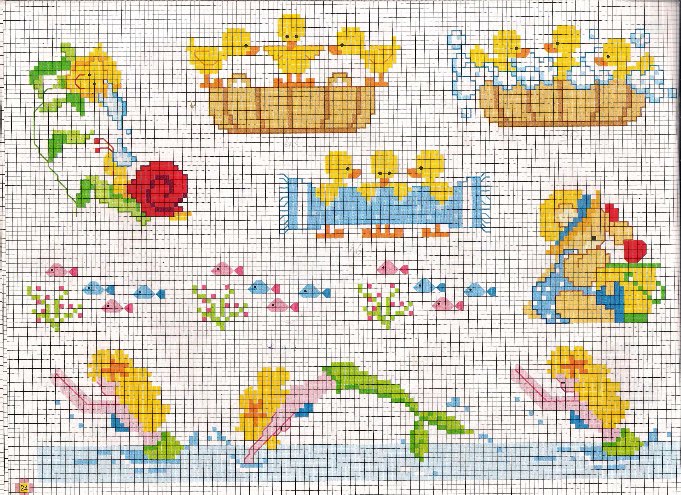 Sirens chicks snails and fish cover cross stitch ideas