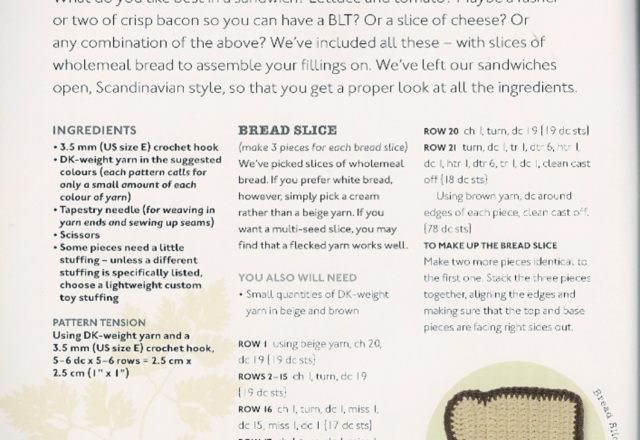 Slice of bread with salad, tomato and cheese amigurumi pattern (2)