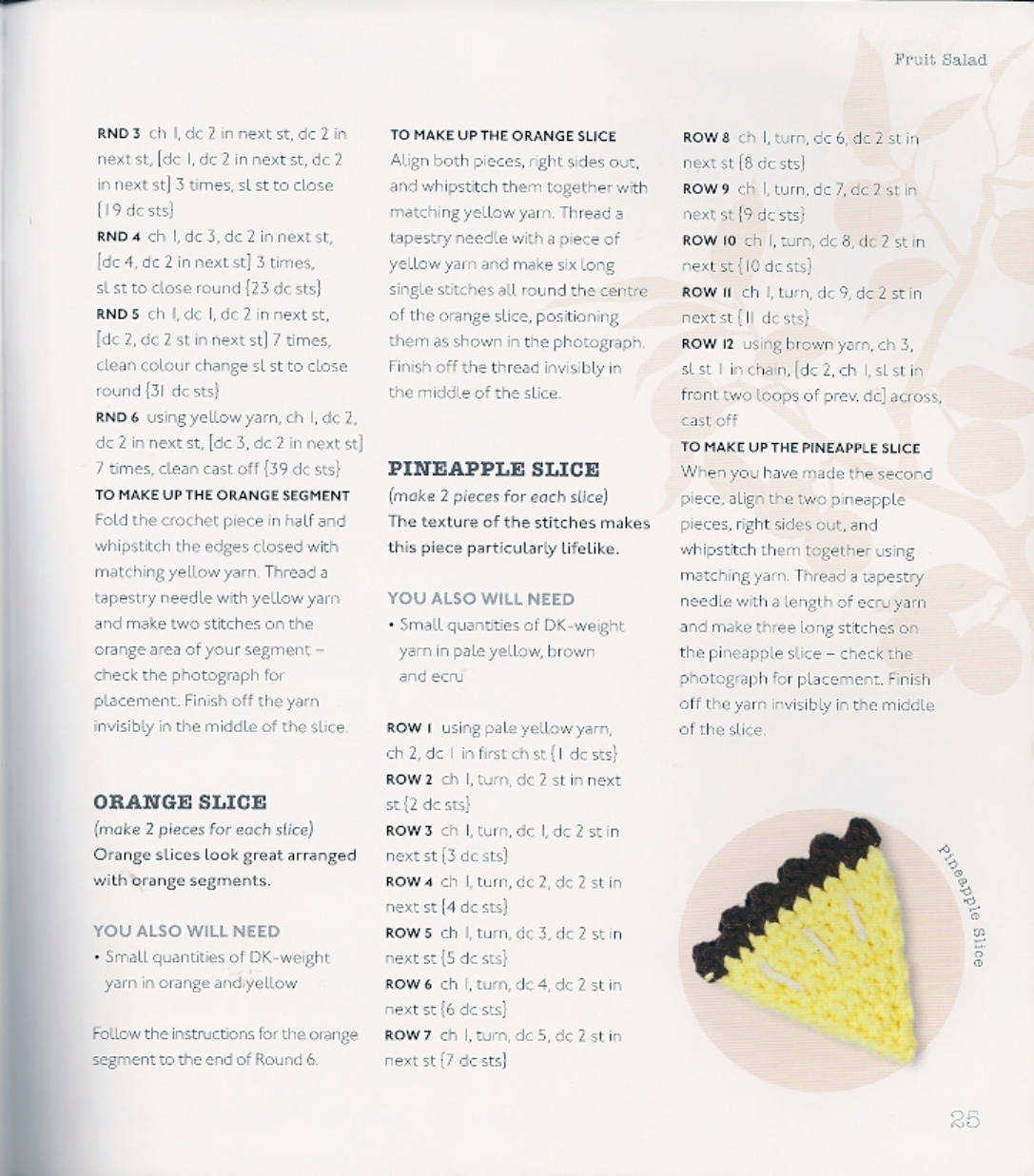 Slice of pineapple amigurumi pattern