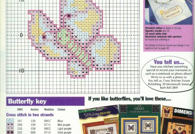 Small colorful butterfly free cross stitch pattern (3)