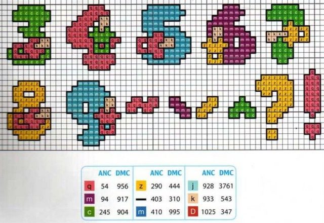 Small cross stitch alphabet with pacifiers (3)