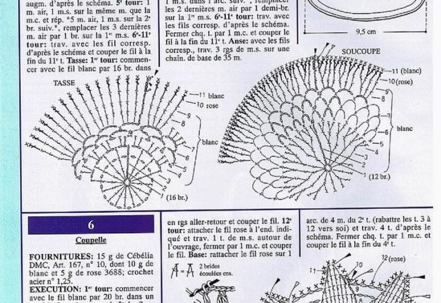 Small cup and small basket crochet starched favors (2)