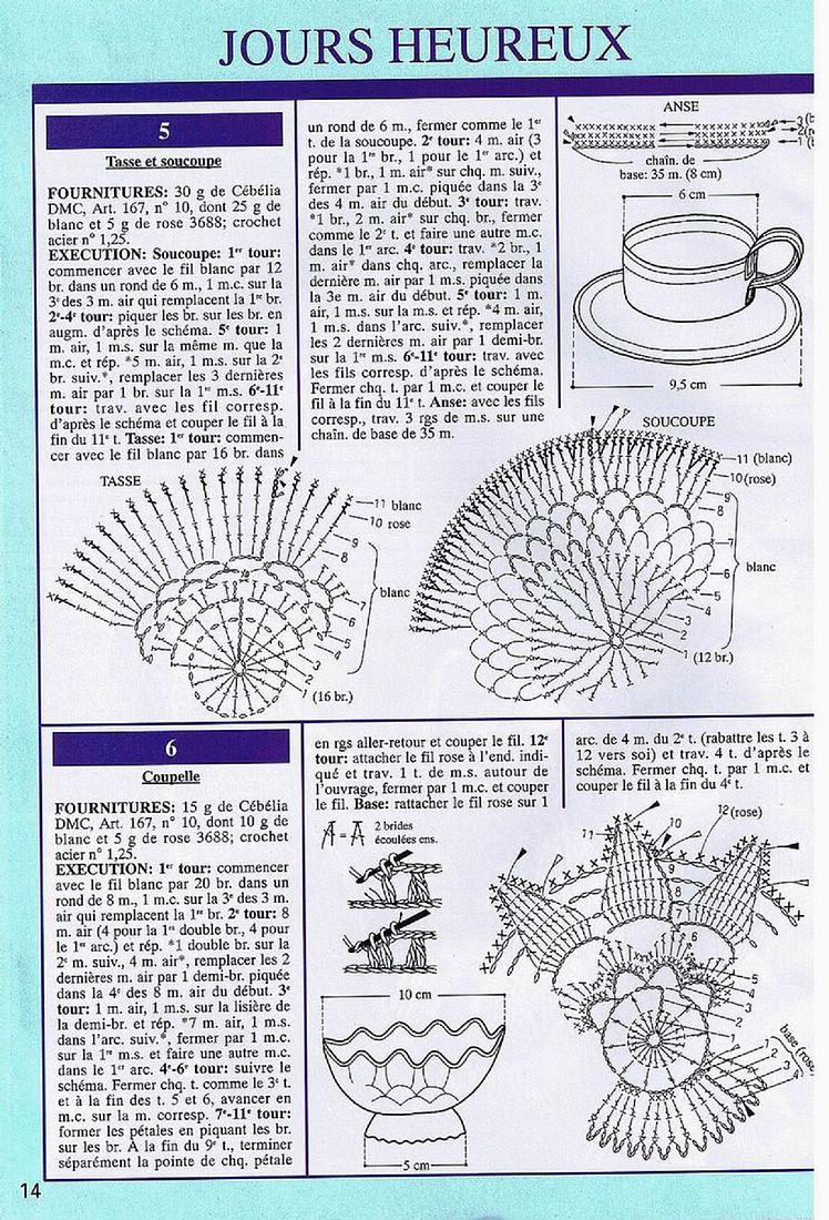 Small cup and small basket crochet starched favors (2)
