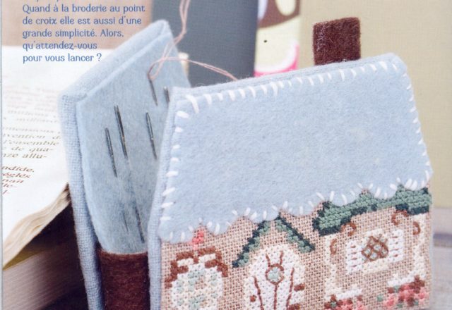 Small lovely houses with birds cross stitch patterns (1)