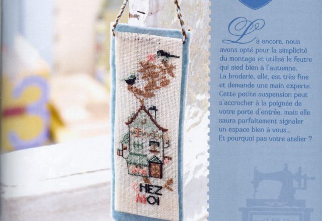 Small lovely houses with birds cross stitch patterns (3)