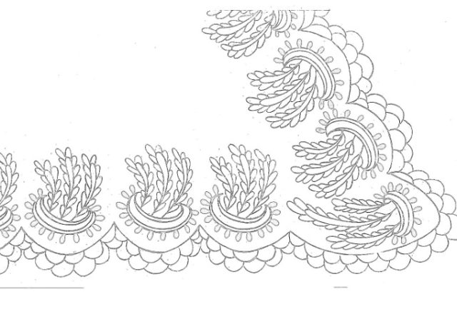 Small pots with leaves free hand embroidery designs patterns