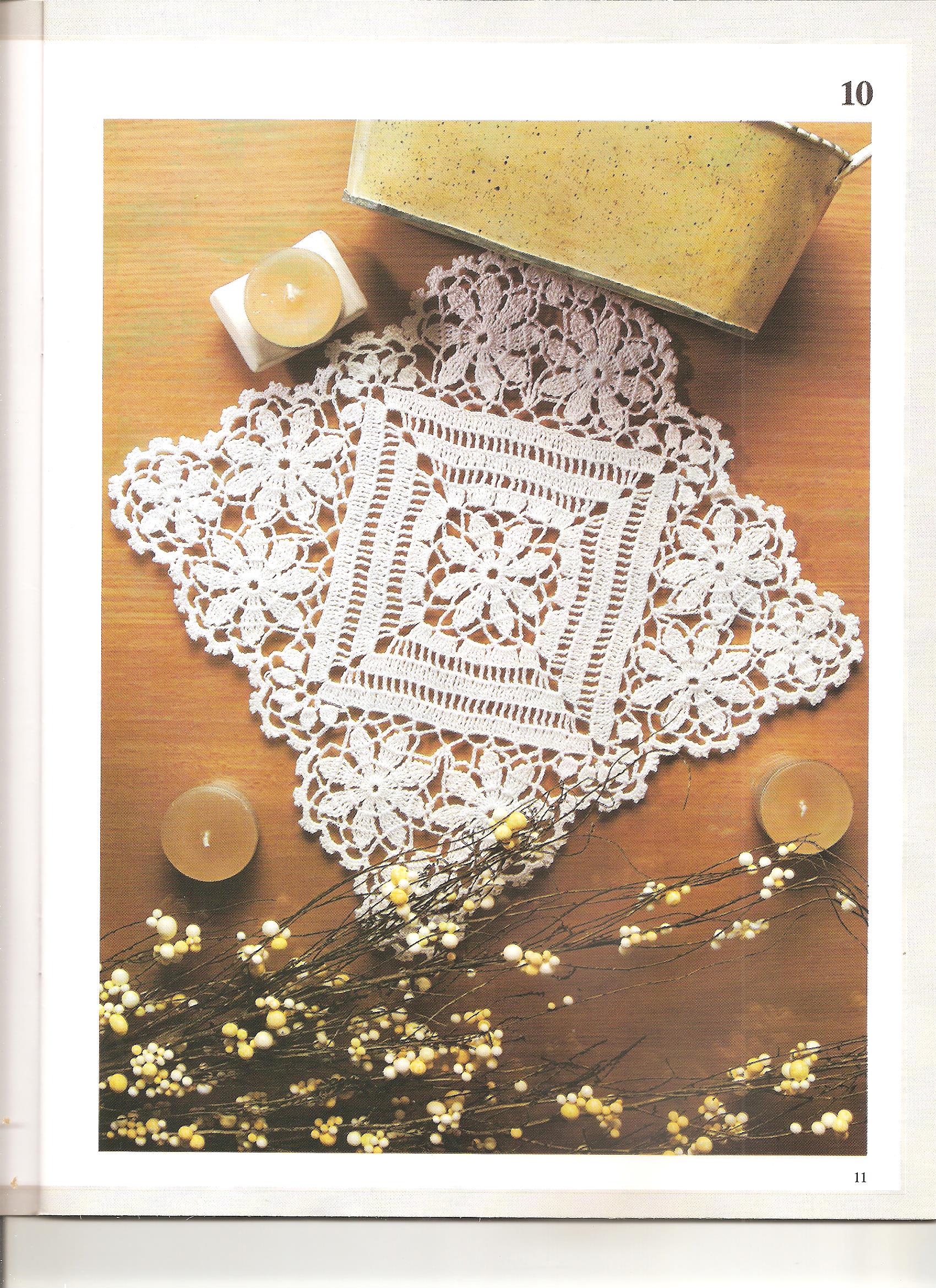 Square daises crochet doily (1)