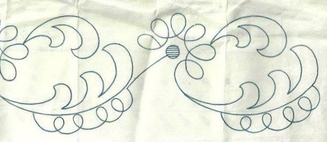 Stylized border with leaves hand embroidery design