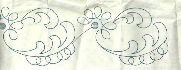 Stylized border with leaves hand embroidery design