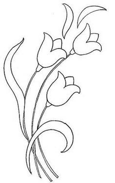 Stylized tulips free hand embroidery designs patterns