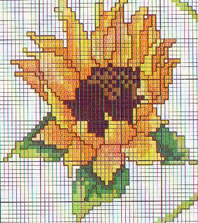 Sunflower cross stitch pattern