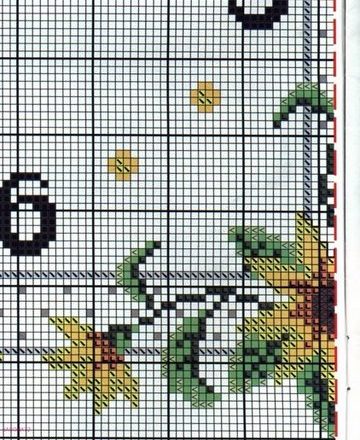 Sunflowers cross stitch clock (4)