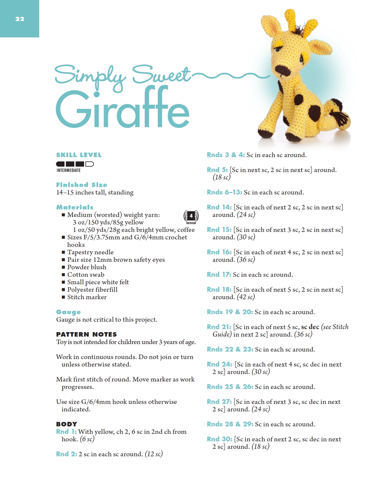 Sweet giraffe amigurumi pattern (1)