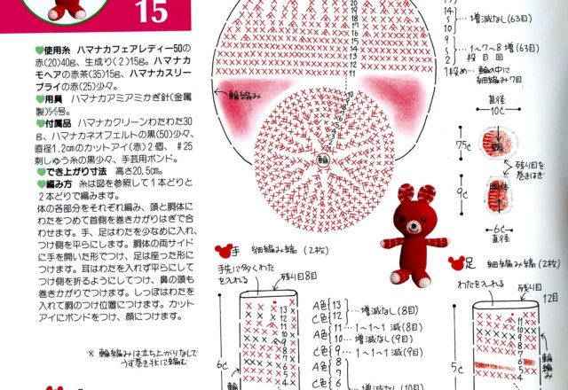 Sweet red bear amigurumi pattern (2)