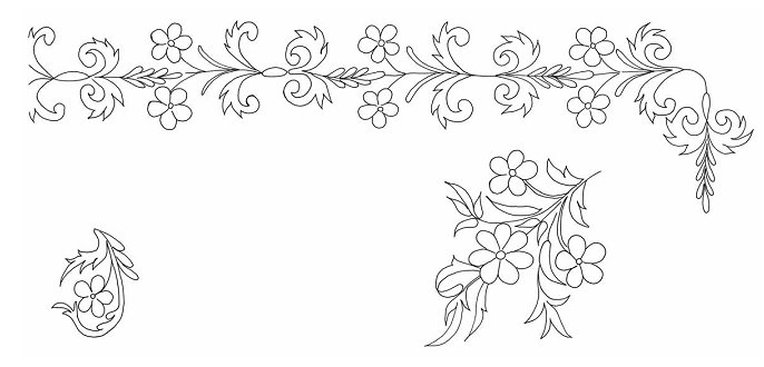Table cloth and napkins free hand embroidery designs patterns