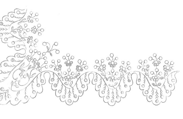 Table cloth wave free hand embroidery designs patterns